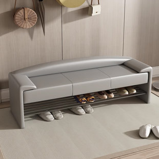 Coffee Upholstered Shoe Storage Bench