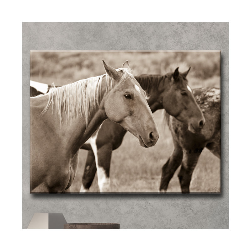 " Horses " by Bartlett Hayes, 16" H x 20" W x 1.5" D