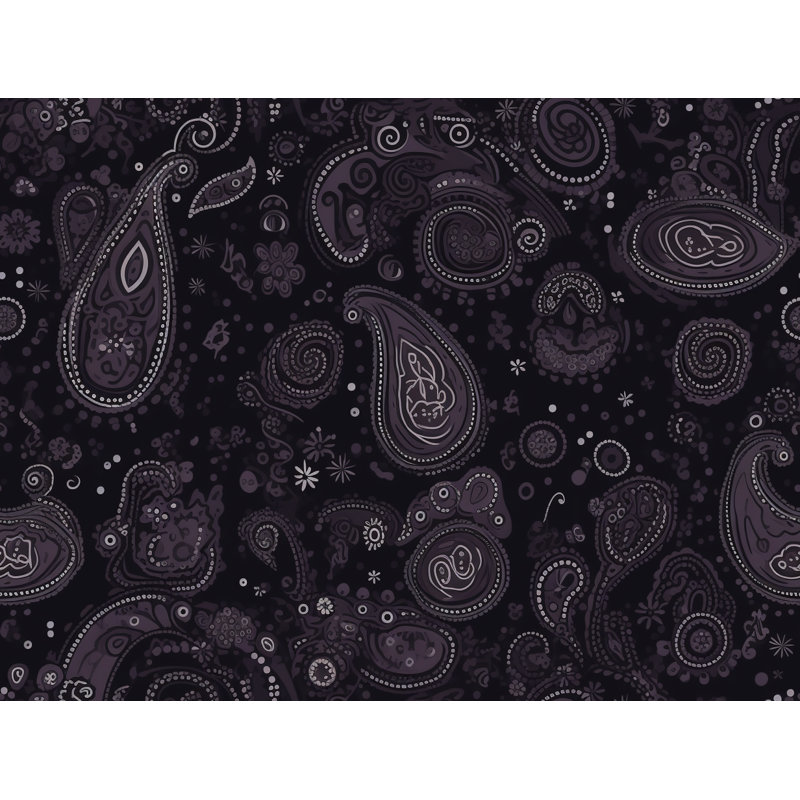 Polyester Comforter, King Comforter, Black/Gray/White Paisley