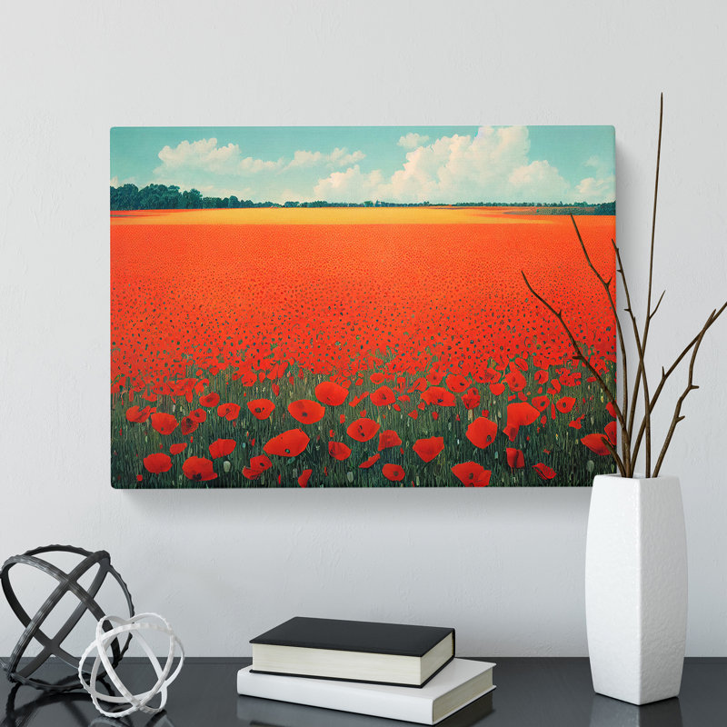 Entrancing Poppies Flowers - Wrapped Canvas, 40cm H x 60cm W x 3cm D