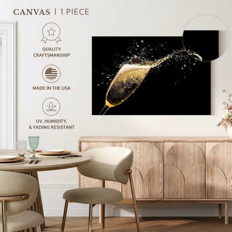 Yarlin Champagne Glass Splash, 8" H x 12" W