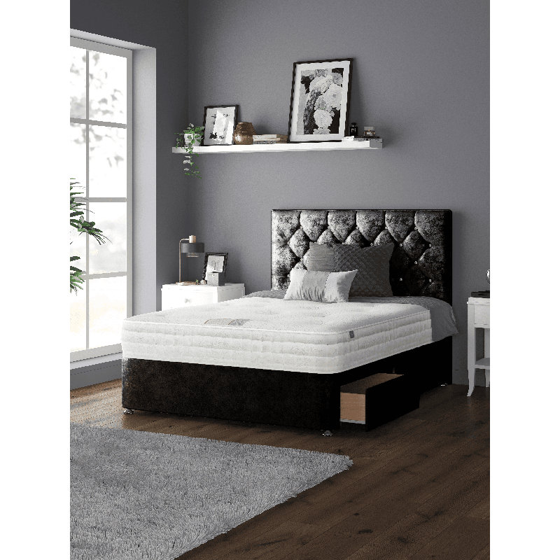 Eberhardt Divan Bed Base, Black, Single (3'), No Drawers