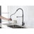 Commercial Spring Kitchen Faucets In Matte Black With Detachable Pull Out , Stainless Steel Faucet One Hole High-Performance