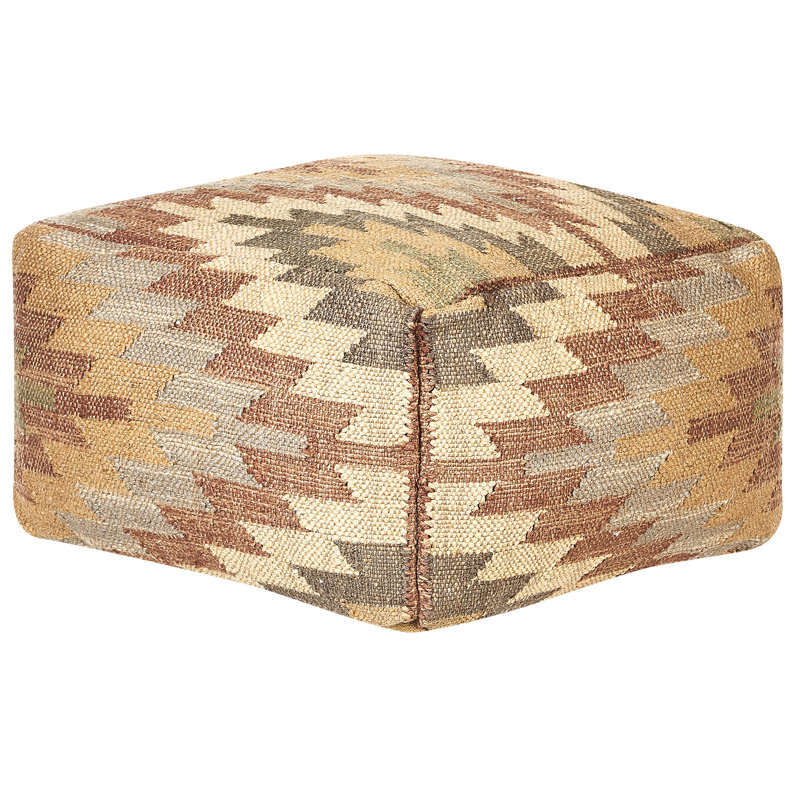 Ardrie 50cm Wide Square Geometric Pouf Ottoman