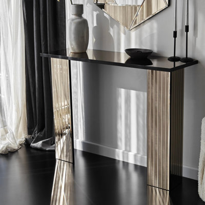 Commode moderne avec miroir écologique Flotale-E de Bellest, finition bronze, 41,3 po x 31,5 po x 13,4 po | Panneau de particules 100% mélaminé, cerclage en PVC, fixation murale | Solution de rangement élégante pour les espaces contemporains