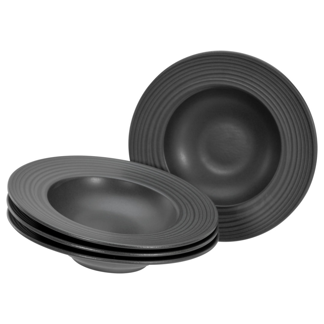 Creatable, Lava Stone Schwarz, Pasta-Gourmet-Teller-Set 4 Stück