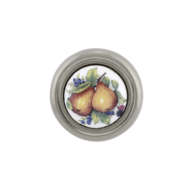 Poignée ronde 1 1/4" de diamètre Expression, Poire et nickel brossé