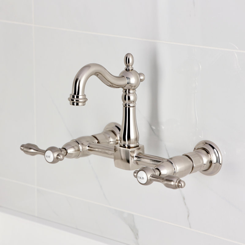 Robinet pont en laiton Tudor, Nickel brossé