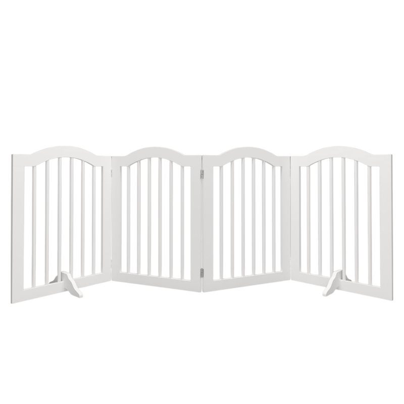 Barrière pour animaux pliante autoportante de 27,6 po de hauteur, en bois massif, pour escaliers et cuisines