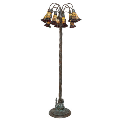 61" High Stained Glass Pond Lily Floor Lamp