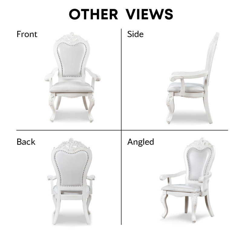Roslindale Arm Chairs, Grey, White