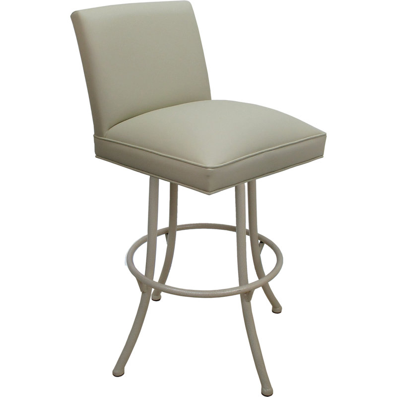 Vinyle, Siège beige / cadre beige, Bar Stool (34” Seat Height)