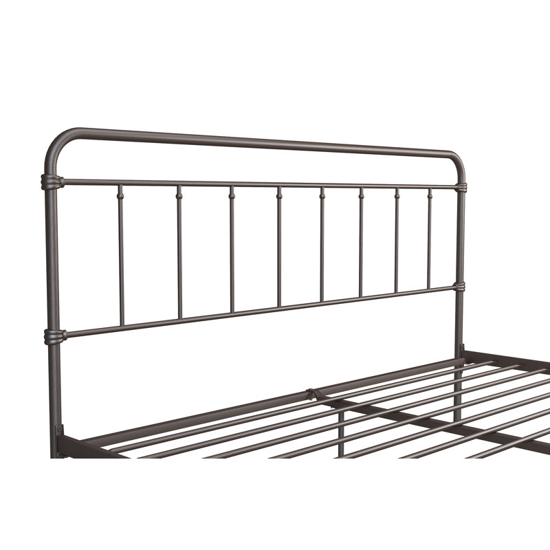 Aanya Bed, Double (4'6), Classic Steel Grey Performance Velvet