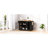 Large Kitchen Island With Internal Storage & 6 Drawers, Black 56 Inch Adjustable Shelves Charging Station