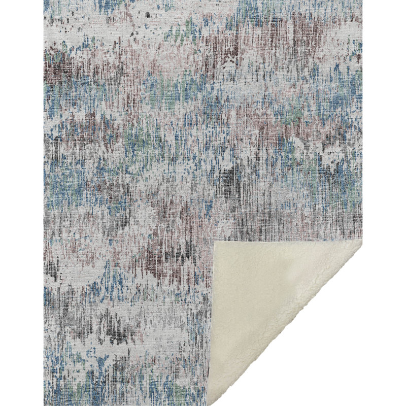 Jeté en sherpa Addison, Multicolore abstrait