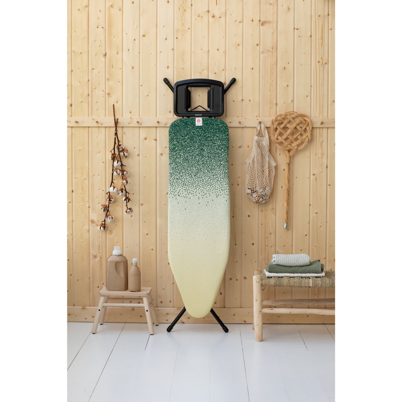 Brabantia Size B Ironing Board with Solid Steam Iron Rest, Black/Green/Beige