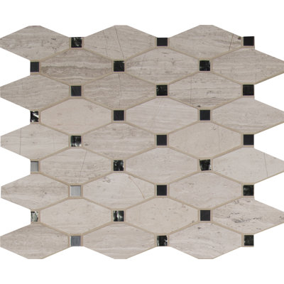 Dunora Octagon 12 in. x 15 in. Glass Stone Metal Blend Mosaic Wall Tile