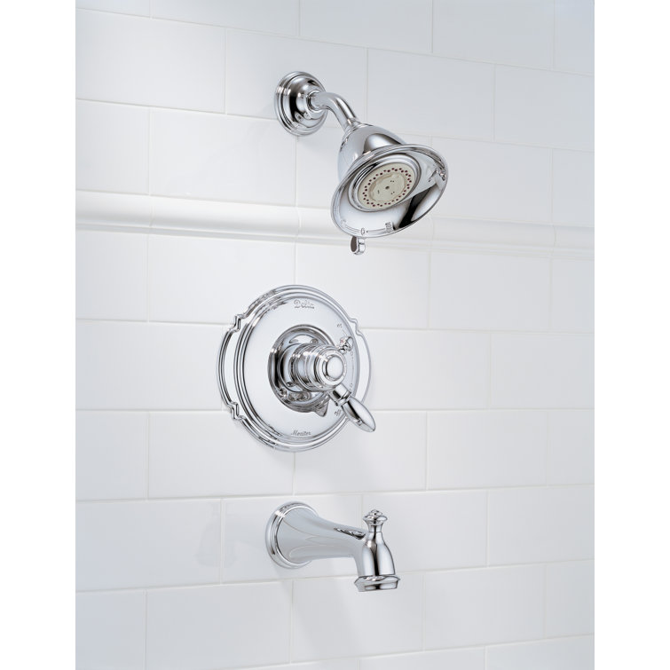 Victorian Tub and Shower Faucet Trim with Lever Handles and Monitor