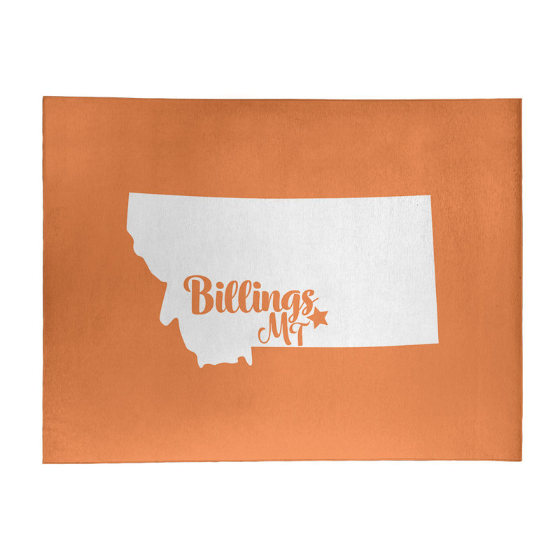 Tapis zone orange en polyester billings montana, Rectangle 9 pi x 12 pi