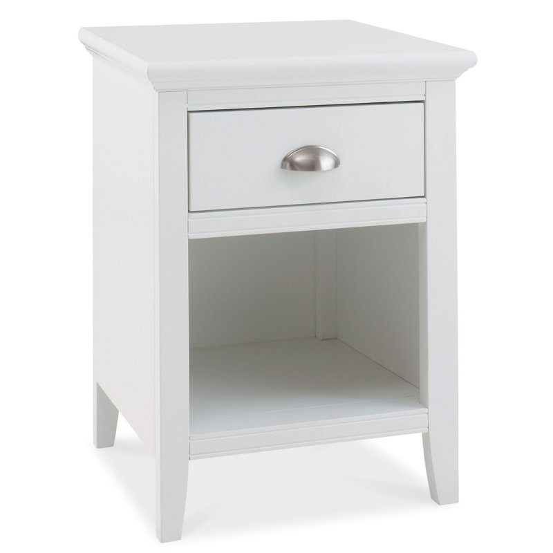Ziggy 46.2cm W Solid Wood Bedside Table, White