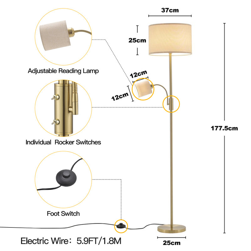 177.5cm Traditional Floor Lamp