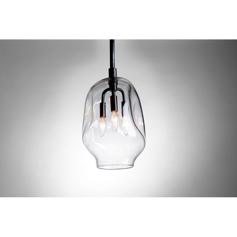 Luminaire suspendu géométrique unique à 3 lumières