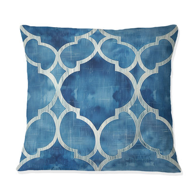 Coussin moderne bleu Modern Trellis VII
