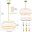 Lustre tambour en tissu de ferme moderne à 6 lumières à intensité variable pour salon Vyrl-1818500318