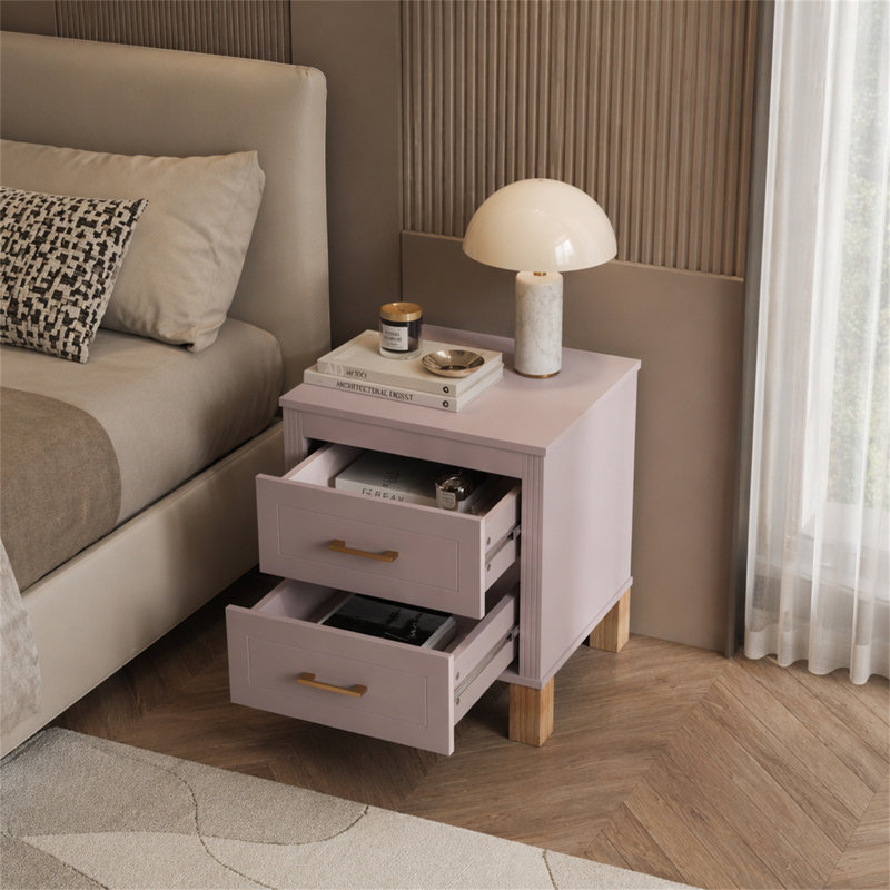 Table de chevet 2 tiroirs, Pink