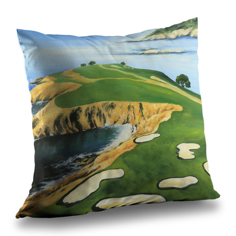Pebble Beach Golf Links Green Scenic Poly Twill Throw - Decor