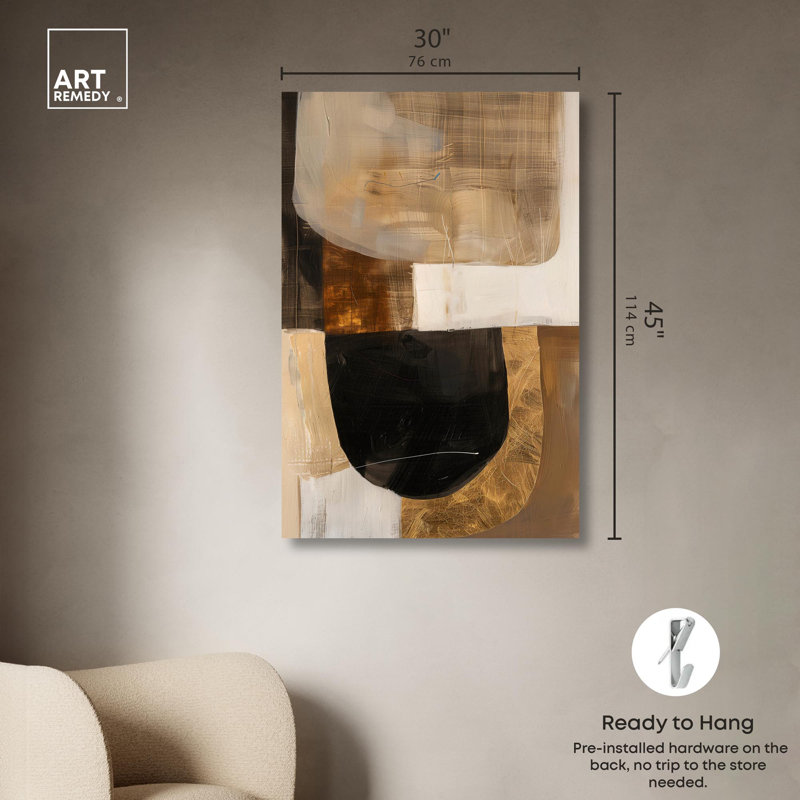 Soil Canvas Midcentury Abstract par Art Remedy, Toile tendue, H 45 po x l 30 po