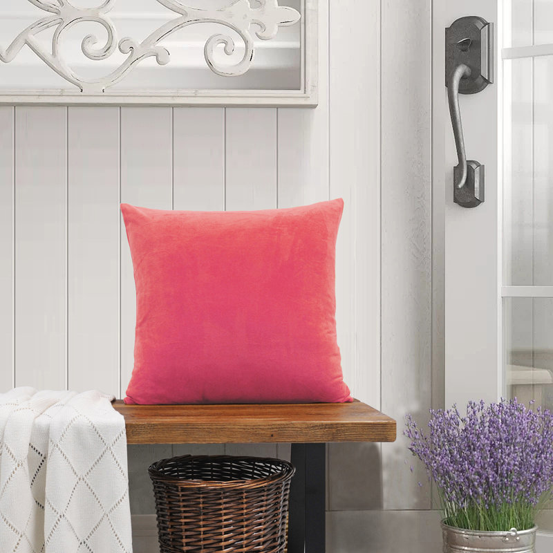Peach Echo 20-Inch Polyester Microsuede Throw Pillow Covers Set