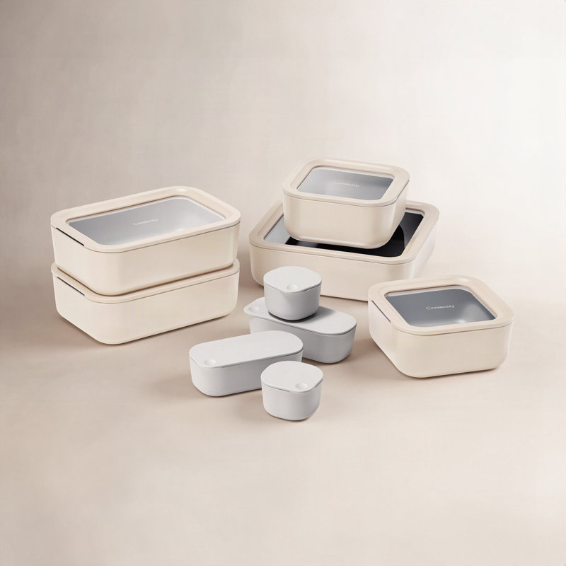 Caraway Ceramic 13-Piece Food Storage Set, Cream