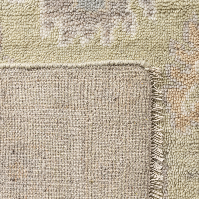 Tapis d'intérieur Herny traditionnel oriental fait à la main en laine naturelle nouée à la main, Rectangle 6 pi x 9 pi
