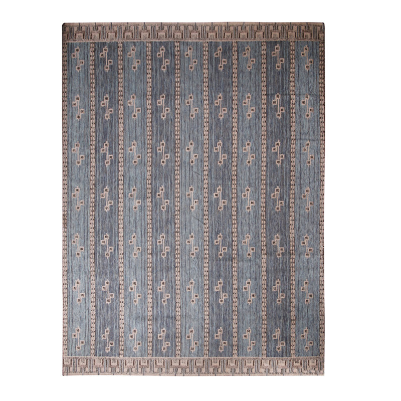 Rug & Kilim’S Scandinavian-Inspired Cream Gray & Beige Brown Natural Wool Rug, Rectangle 12' x 15'