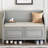 Rustic Multifunctional Storage Bench (Gray Wash+Beige)-950131306