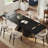 Lethia 63 to 94" Extendable Sintered Stone Dining Table for 4-10, Table top with Carbon Pedestal-116319446-126593428