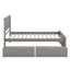Lit plateforme avec rangement, 2 tiroirs avec roulettes, structure simple-827357199