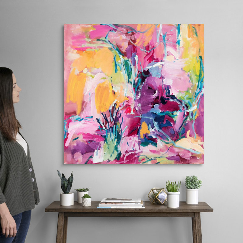 "Jardin" par Amira Rahim, reproduction d’art sur toile, Toile tendue, H 36 po x l 36 po x P 1,25 po