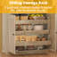 Armoire de cuisine avec support de rangement coulissant et 6 tablettes suspendues-1491640144