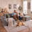 Boneless 134”Sectional Cloud Boneless Sofa Cloud Couch for Living Room, U Shaped Comfy Cordury Couch with Double Lounge Chair, Modern Deep Seat Minimalism Sofa for Home Furniture, No Assembly Required-1675245300