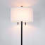 Lampe sur pied moderne de 65 po de hauteur et 2 lumières Mid-Century, chaînes doubles et base en marbre-765453922-765453924