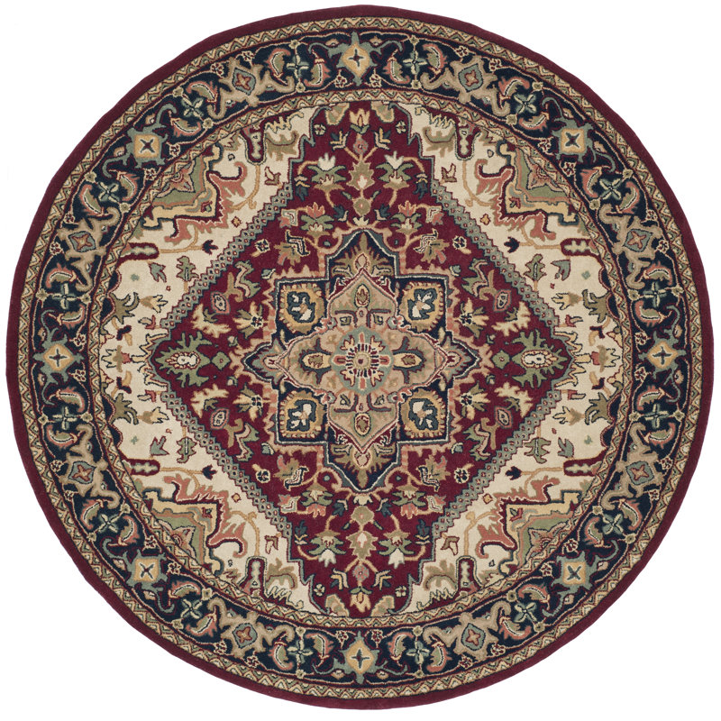 Balthrop Hand Tufted Wool Oriental Rug, Round 12'