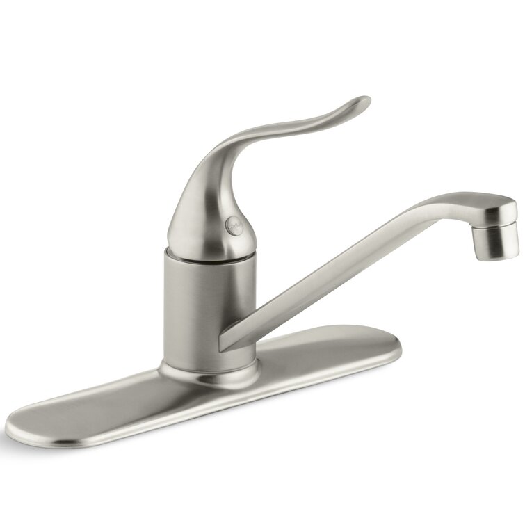 Coralais Three-Hole Kitchen Sink Faucet with 8-1/2" Spout and Lever Handle