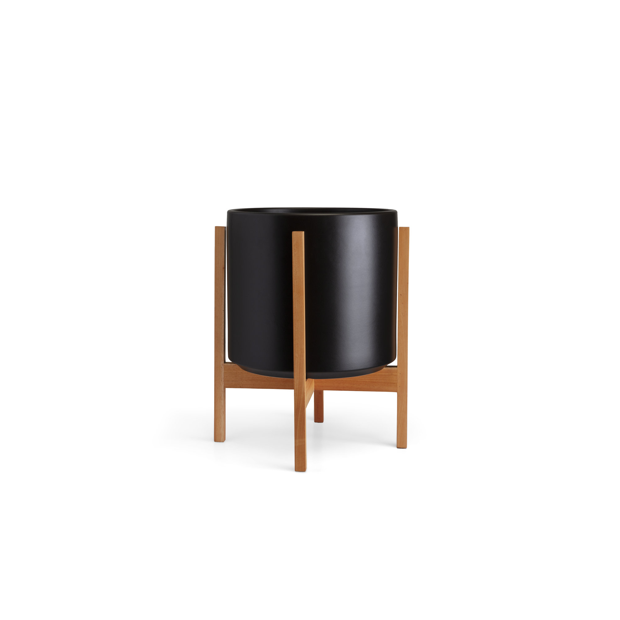 Keyes Pot Planter, Black/Light, 16.25'' H x 13.5'' W x 13.5''