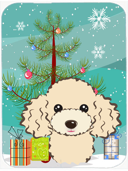 Planche à découper en verre caroline et caniche Under the Christmas Tree, Chamois