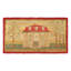 Antique Hooked Rug In Beige-Cream Mansion Pictorial - Rug & Kilim