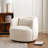 Linen Blend Upholstered Swivel Armchair With Ottoman-1495724045