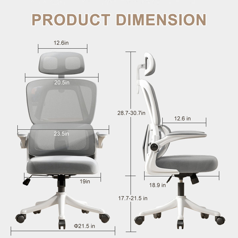 Blue Elephant Mesh Task Chair, Grey