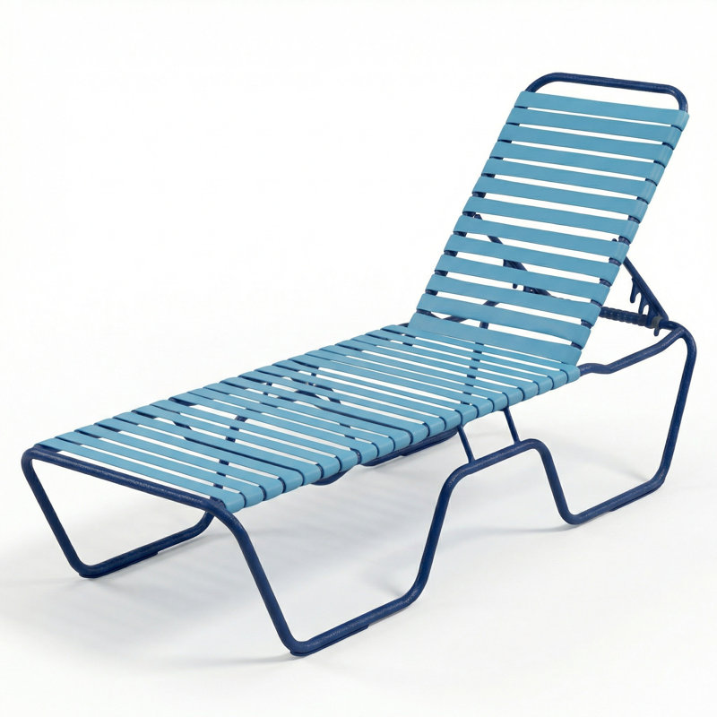 Armless Chaise, French Blue Strap/Midnight